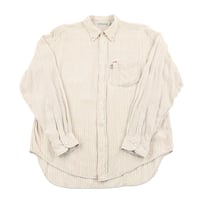 80’s WEBB ウェブ ストライプカジュアルレーヨンシャツ Mサイズ ライトベージュベース (ジャンク商品)