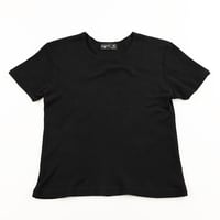 1998年前後 agnes b. アニエスベー ショート丈半袖カットソー サイズ(不明) ブラック（ジャンク商品