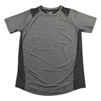 UNDER ARMOUR アンダーアーマー 半袖ラグラン切り替え背中メッシュTシャツ Mサイズ ブ杢チャコールグレー/ブラック