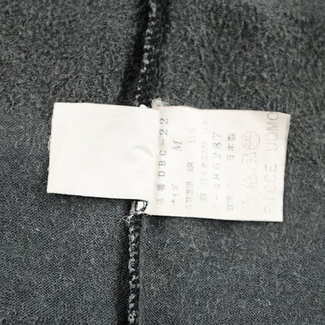 `80s ficce UOMO フィッチェ・ウォーモ 半袖ボーダー柄Tシャツ Mサイズ チャコールグレー ジャンク商品