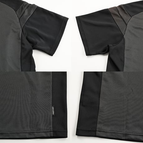 adidas アディダス 半袖ラグラン切り替えTシャツ M〜Lサイズ ブラック/チャコールグレー