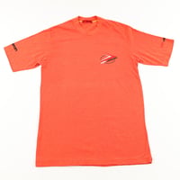 80’s UP SPORTS ユーピースポーツ 半袖プリントTシャツ オレンジ Mサイズ ジャンク商品