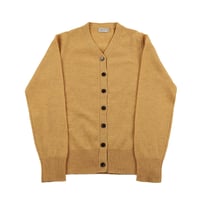 90’s Nacre ナクル レディースシェットランドVネックカーディガン フリーサイズ マスタード（ジャンク商品）
