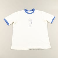 80’s Stanbury / スタンバリー クレリック半袖プリントTシャツ（THE CLASSIC TENNIS STYLE）Lサイズ ホワイト / ブルー ジャンク商品
