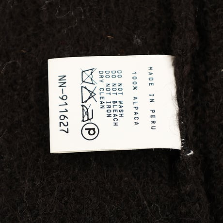 90’s Nacre ナクル シャギーアルパカクルーネックニットベスト フリーサイズ ブラック（ジャンク商品）