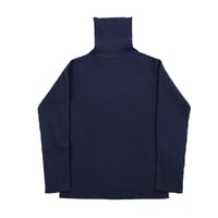 00’s Harriss ハリス リブ編みラグランスリーブタートルネックニット フリーサイズ ネイビーブルー（ジャンク商品）