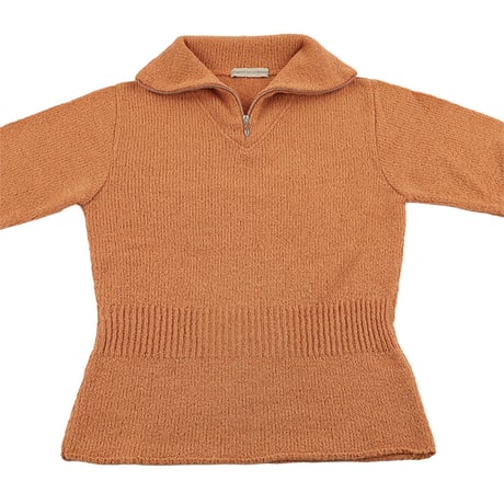 90’s COMPTOIR DES COTONNIERS コントワー・デ・コトニエ レディースニットジップセーター フリーサイズ オレンジ（ジャンク商品）