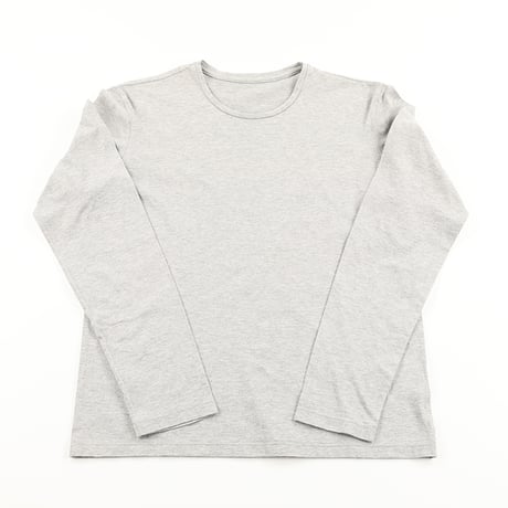 ユナイテッドアローズ iNCERTUS インケルトゥス(時しらず) クルーネック長袖Tシャツ Mサイズ 杢グレー ネーム切り取り ピンホールあり