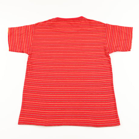 80’s SAKS FIFTH AVENUE サックス・フィフス・アベニュー 半袖ジャガードボーダーTシャツ レッド / イエロー Mサイズ ジャンク商品