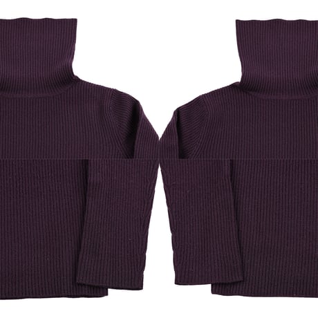 00’s Harriss ハリス リブ編みタートルネックニット フリーサイズ ワイン（ジャンク商品）