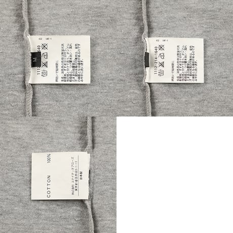 ユナイテッドアローズ iNCERTUS インケルトゥス(時しらず) クルーネック長袖Tシャツ Mサイズ 杢グレー ネーム切り取り ピンホールあり