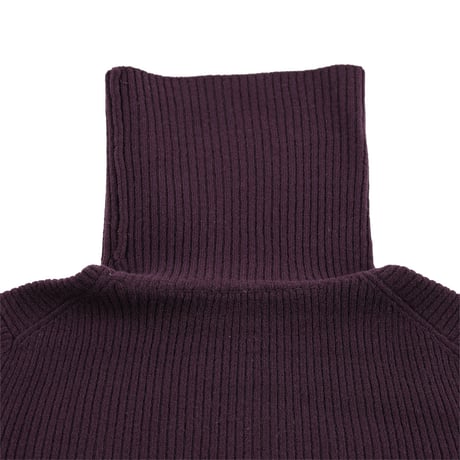 00’s Harriss ハリス リブ編みタートルネックニット フリーサイズ ワイン（ジャンク商品）
