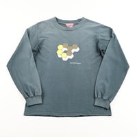 90’s 226 ECHO COOLTEMPO TOKYO クールテンポ 長袖プリントTシャツ ブラック(経年変化グリーン) anvilボディ Sサイズ ジャンク商品