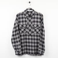 BALL / ボール メンズ 長袖フロントジッププルオーバーチェックシャツ M ブラック系