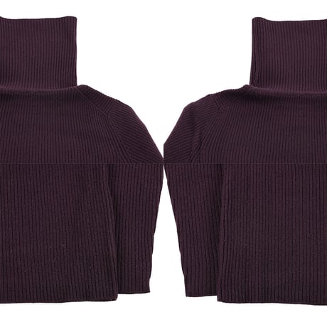 00’s Harriss ハリス リブ編みタートルネックニット フリーサイズ ワイン（ジャンク商品）