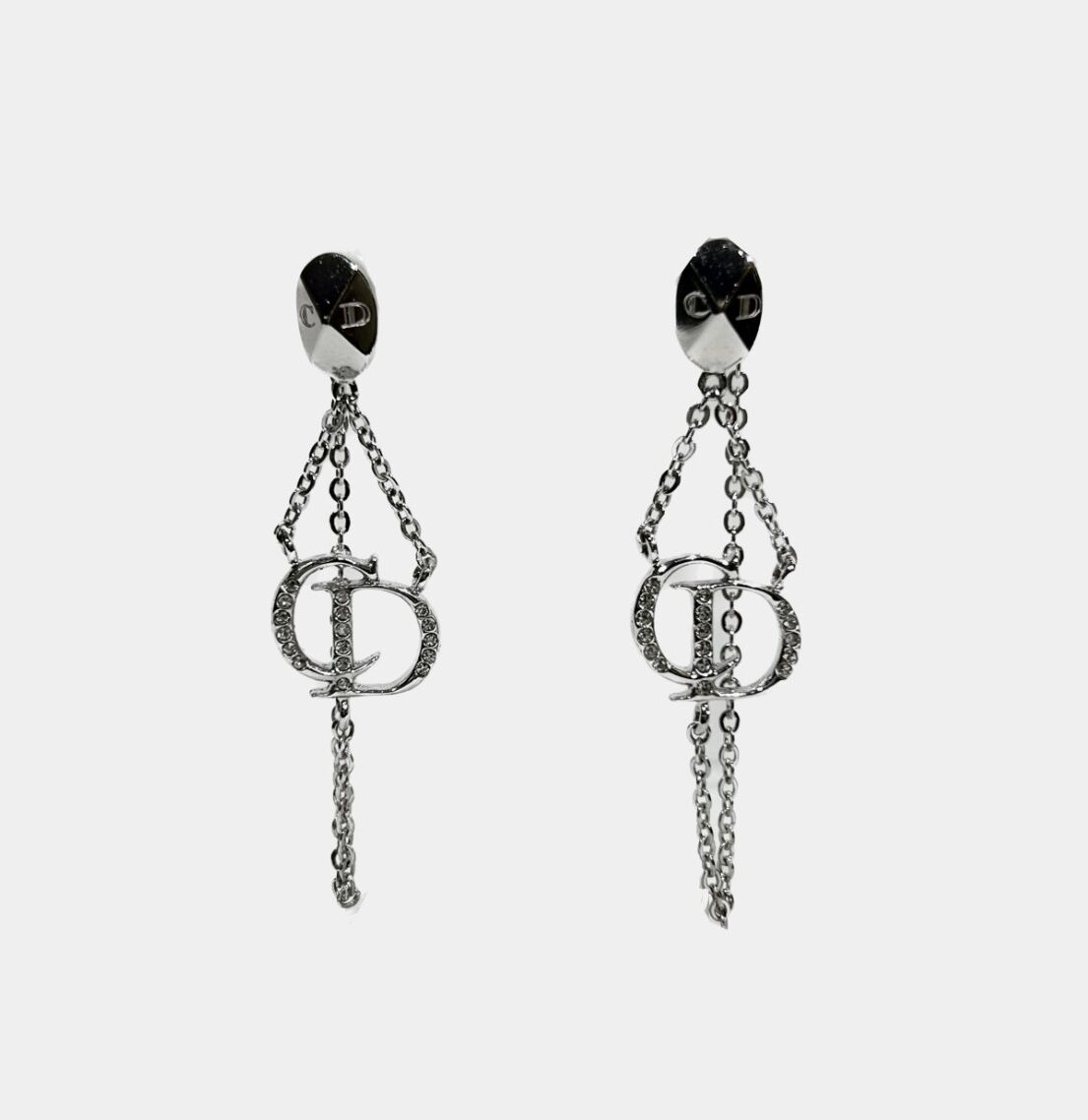 未使用 Christian Dior カデナ ＆ キー ハート チェーン ピアス paga0266l_1.jpg