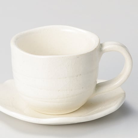 手造りモダン粉引（土物）コーヒーカップ