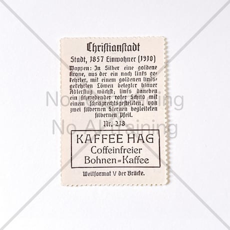 コーヒー・ハーグ広告切手　Christianstadt