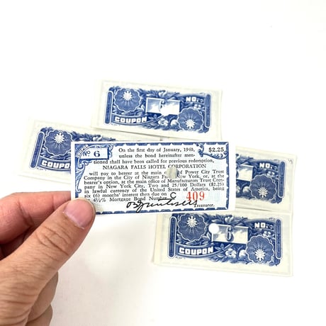 アメリカ　チケット　金券　1940年代　青色 　5枚セット