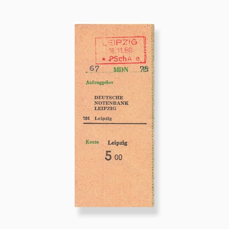 東ドイツ　ヴィンテージペーパー　銀行振替用の支払い票　1968年前後