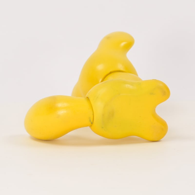 チェコ ニクロヴァー ソフビ人形 キツネ 黄色 1970年代 高さ11.5cm