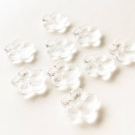 チェコ　ガラスビーズ　花　20mm　クリア　無色透明