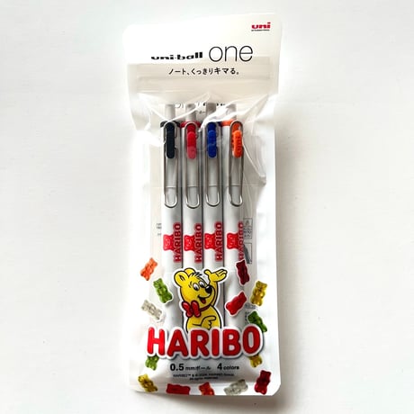 三菱鉛筆　MITSUBISHI PENCIL　限定　ゲルインクボールペン HARIBO(ハリボー) uni-ballone(ユニボールワン) 4色暗記セット　0.5mm