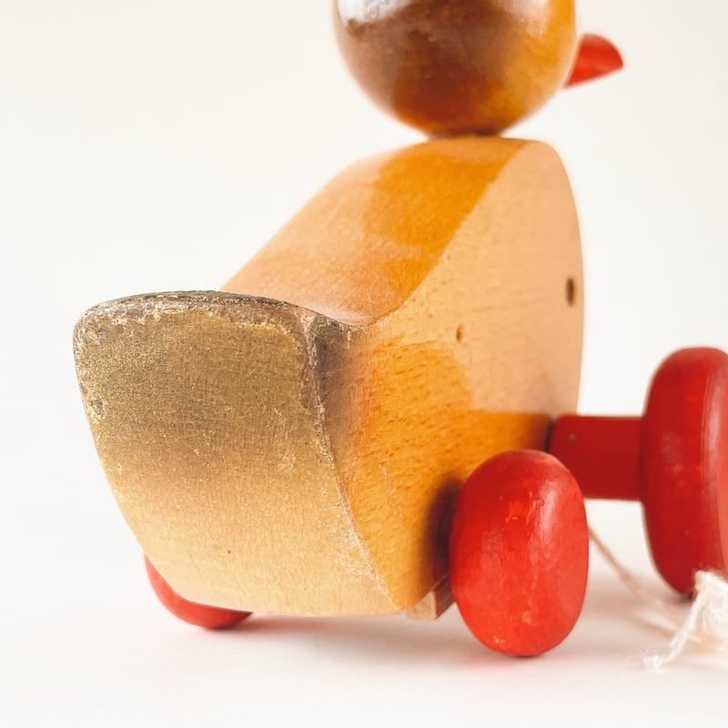 東ドイツ 木製おもちゃ 引きぐるま プルトイ お散歩アヒル 年代不明