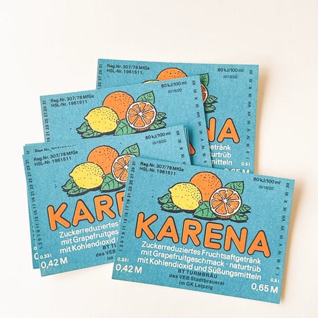 東ドイツ　KARENA　ドリンクのラベル　ラベル　ジュース