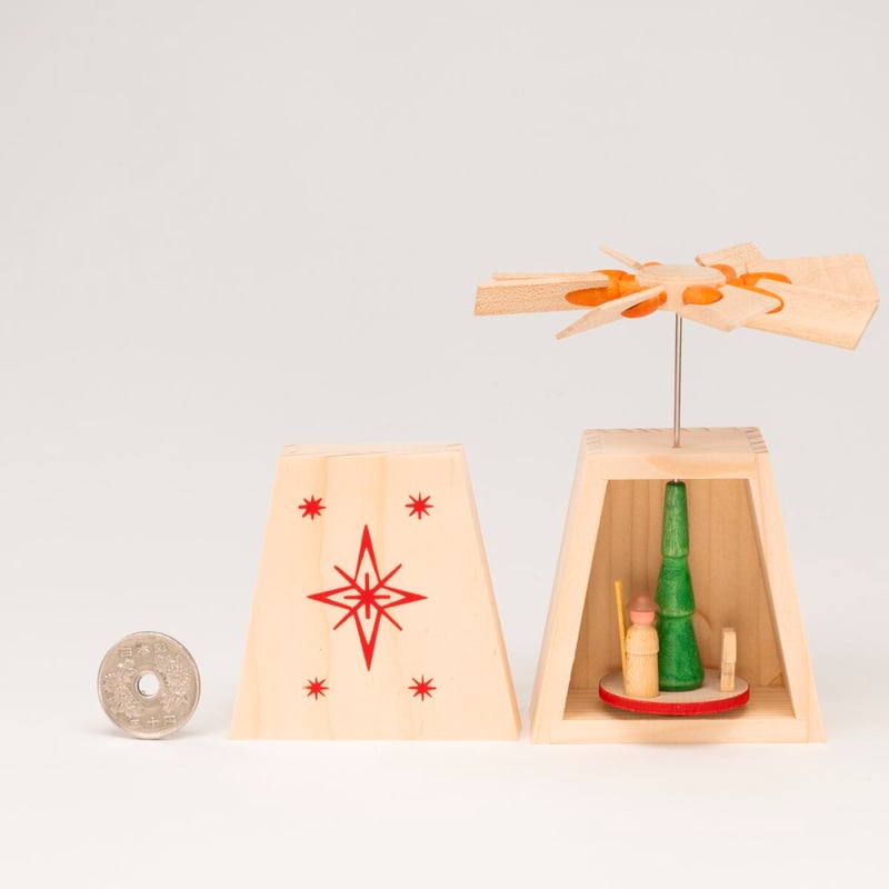 ドイツ クリスマス ピラミッド（雪だるま・サンタ）木製工芸品 エルツ