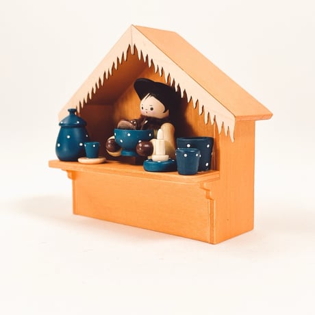 ドイツ　ザイフェン　人形　青い陶器の小屋　Blaue Keramik　木製