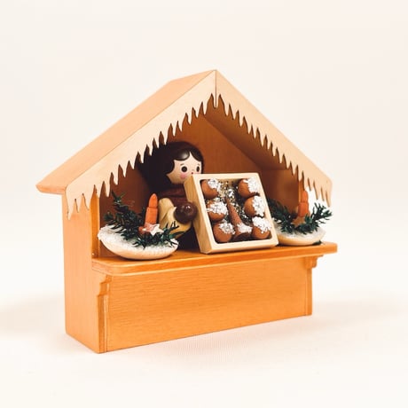 ドイツ　ザイフェン　人形　クリスマスツリーの飾りの小屋　Christbaumschmuck　木製
