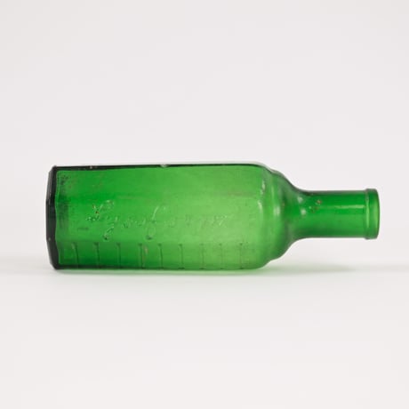 ドイツ　Lysoform　小　グリーン　ガラス瓶38　100ml　入り口欠け