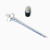 チェコ　現行品　ガラスペンセット　水色・白