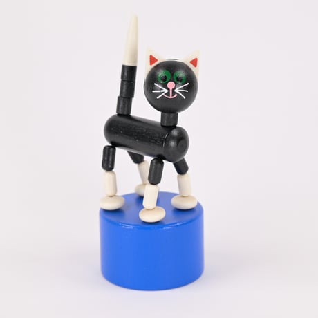 チェコ　木製おもちゃ　黒猫　プッシュトイ　DETOA(デトア)