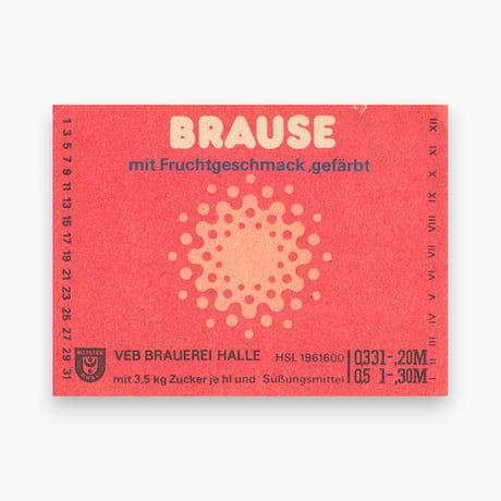 東ドイツ　BRAUSE　ドリンクのラベル　ラベル　炭酸飲料