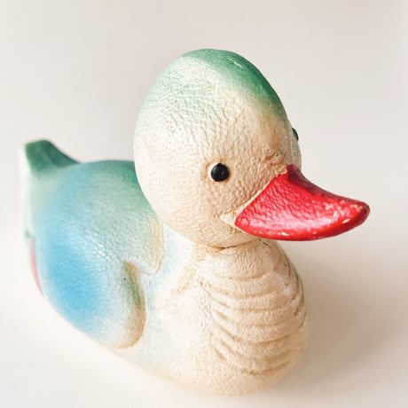 ソビエト　年代不明　赤い口の水鳥　ソフビ　人形　全長16cm