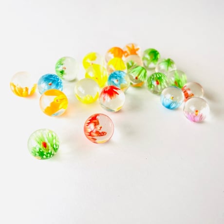 チェコ　ビー玉　花