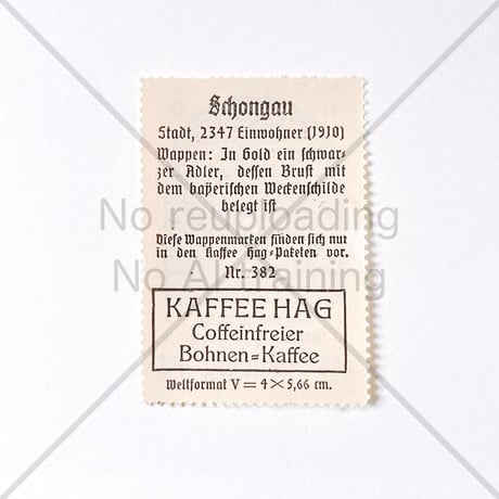 コーヒー・ハーグ広告切手　Schongau