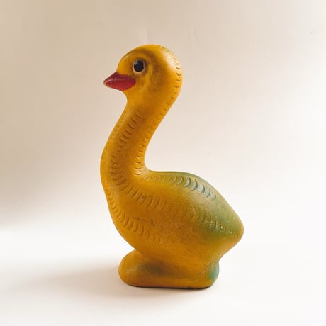 ソビエト　年代不明　黄色のガチョウ　ソフビ　人形　高さ18cm