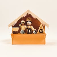 ドイツ　ザイフェン　人形　鉱石販売の小屋　Bergmann　木製