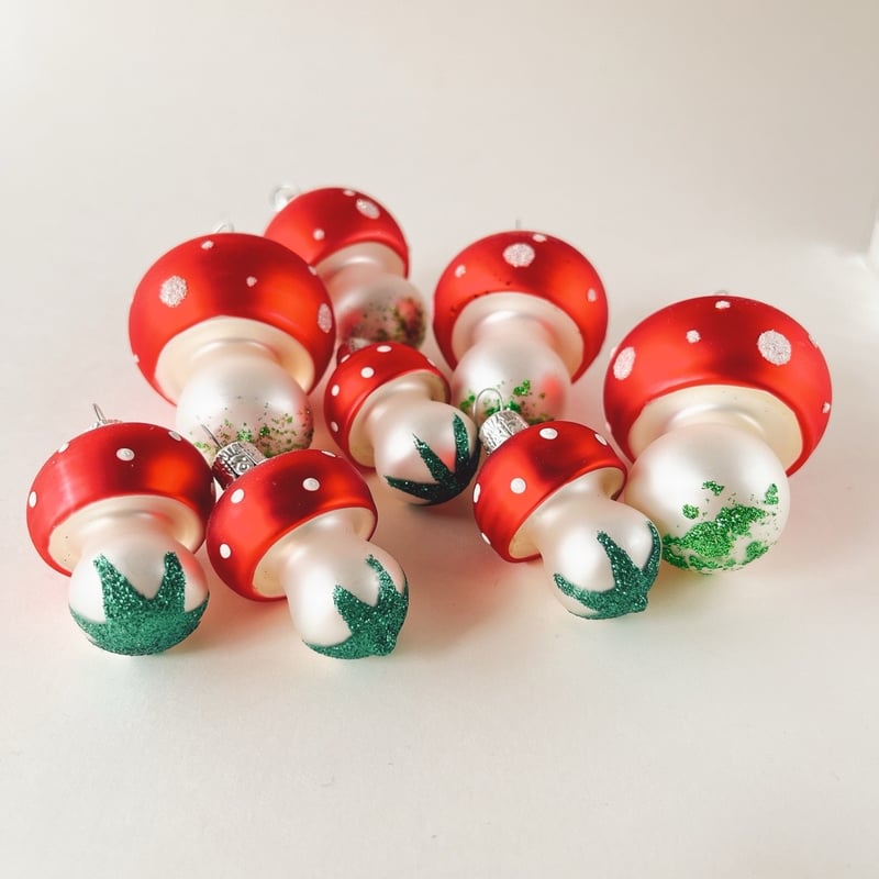 チェコ クリスマスオーナメント きのこ ガラス （大） | こぐま舎