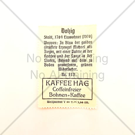 コーヒー・ハーグ広告切手　Dolzig Kr. Schrimm