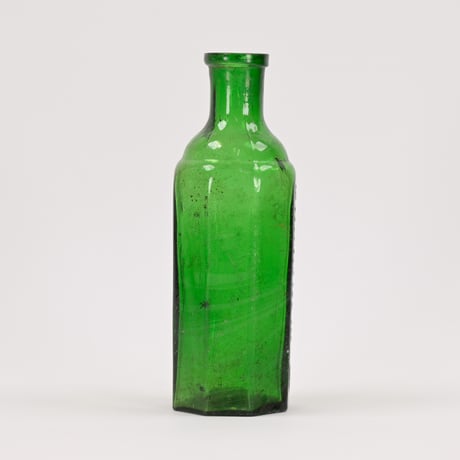 ドイツ　Lysoform　小　グリーン　ガラス瓶39　100ml　入り口欠け