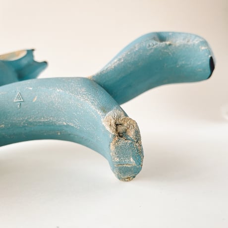 ソビエト　年代不明　水色のりす　フィギュア　全長22cm