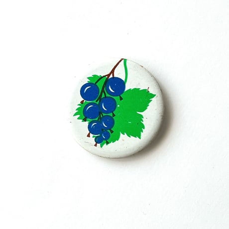 ソビエト　缶バッジ - Johannesbeeren, blau - 1970s