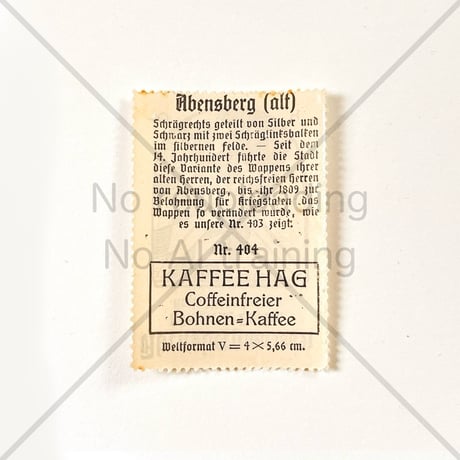 コーヒー・ハーグ広告切手　Abensberg