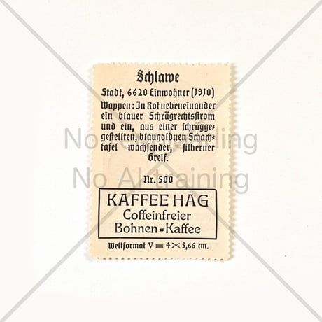 コーヒー・ハーグ広告切手　Schlawe
