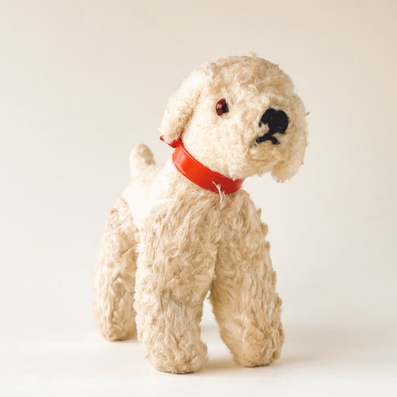 西ドイツ 年代不明 小さな白い犬 ぬいぐるみ 全長13cm | こぐま舎
