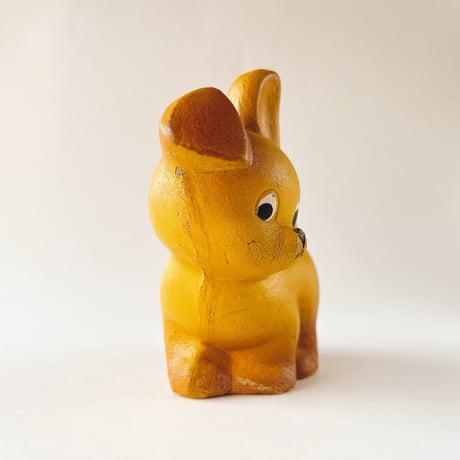 ソビエト　年代不明　黄土色の犬２　フィギュア　高さ11cm